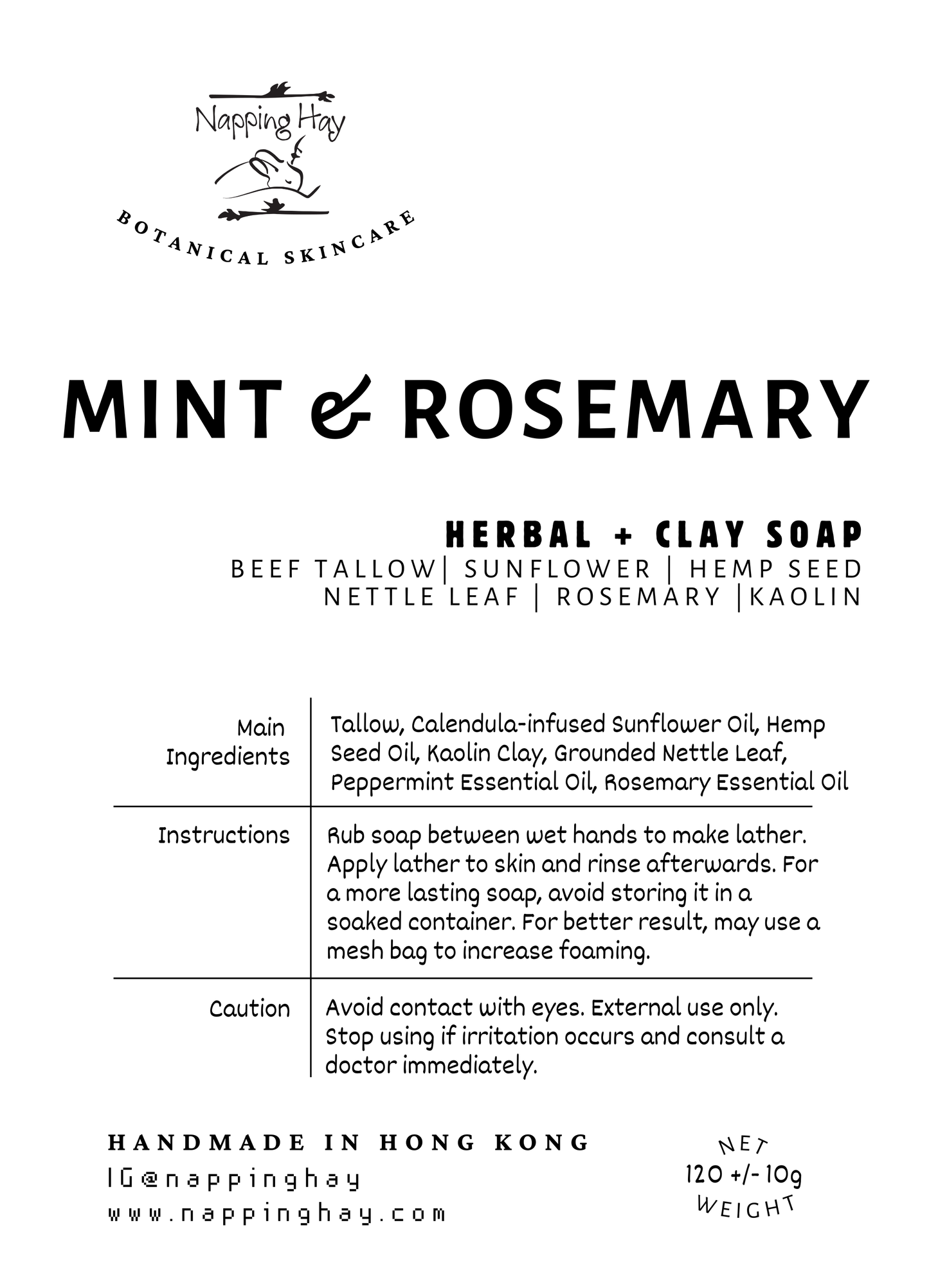 Mint + Rosemary | Herbal + Clay Soap