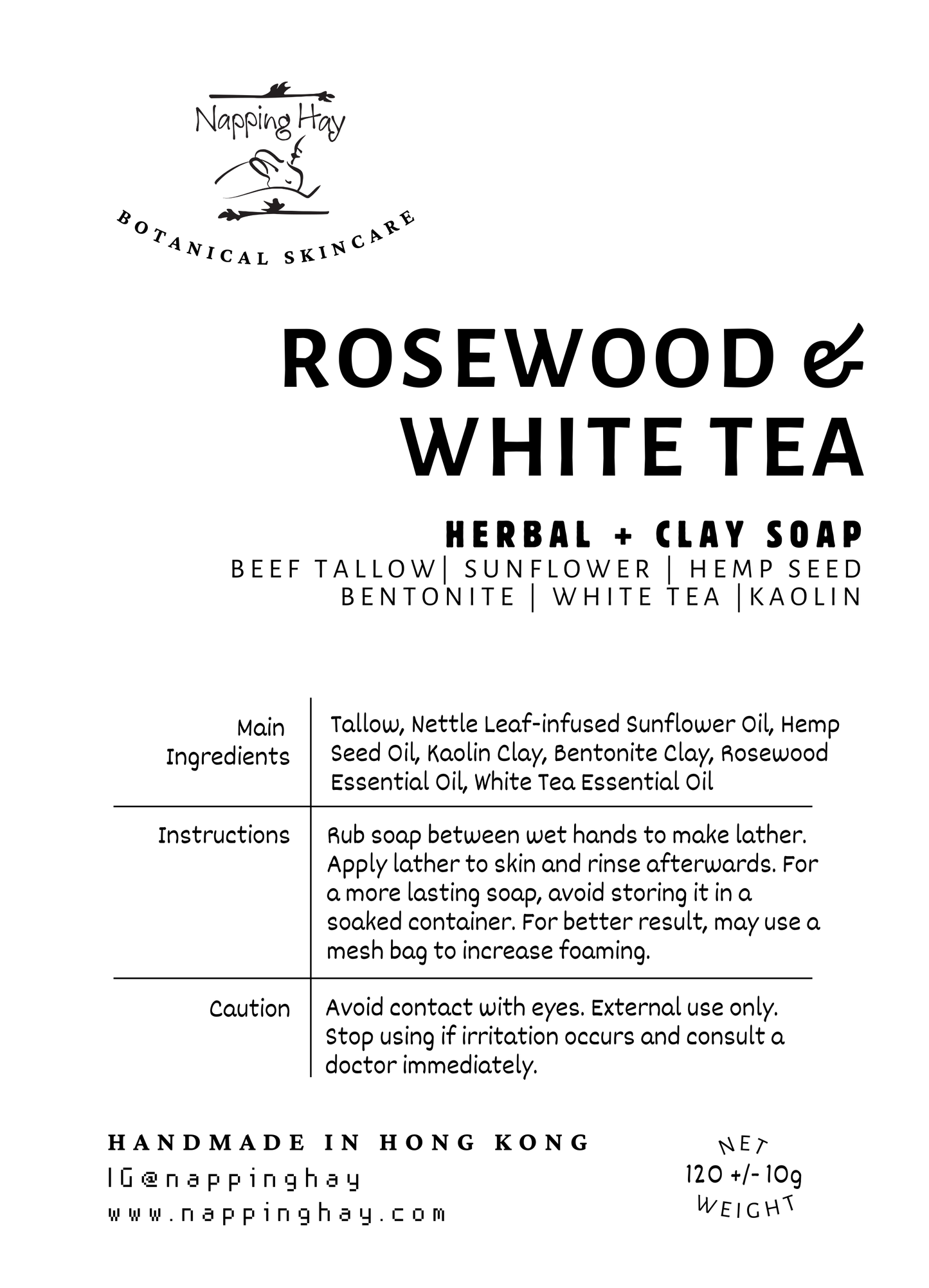 Rosewood + White Tea | Herbal + Clay Soap