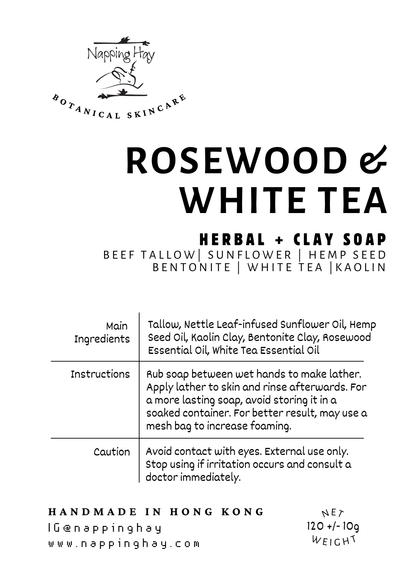 Rosewood + White Tea | Herbal + Clay Soap